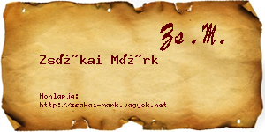 Zsákai Márk névjegykártya