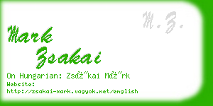 mark zsakai business card